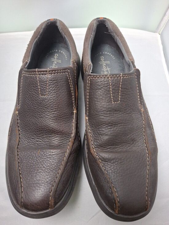 CLARKS COLLECTION Ultimate Comfort Brown Leather Slip-On Shoes Men\'s Size 9 main image 7